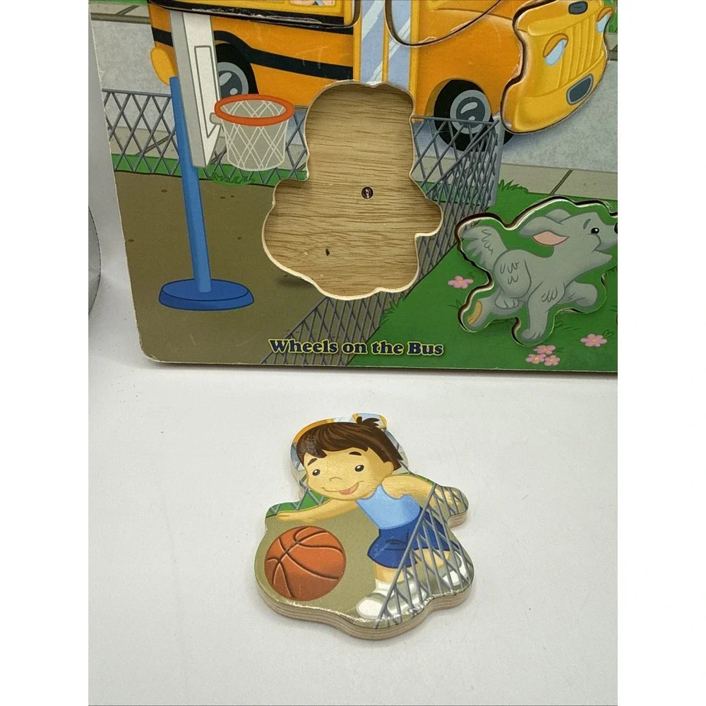 Wheels On The Bus Singing‎ Wooden Puzzle. Classic Wood